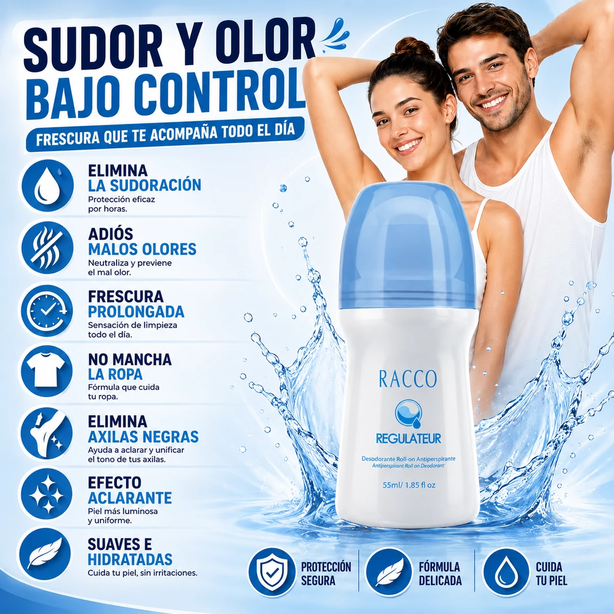 Racco Regulateur desodorante roll on antitranspirante 55 ml